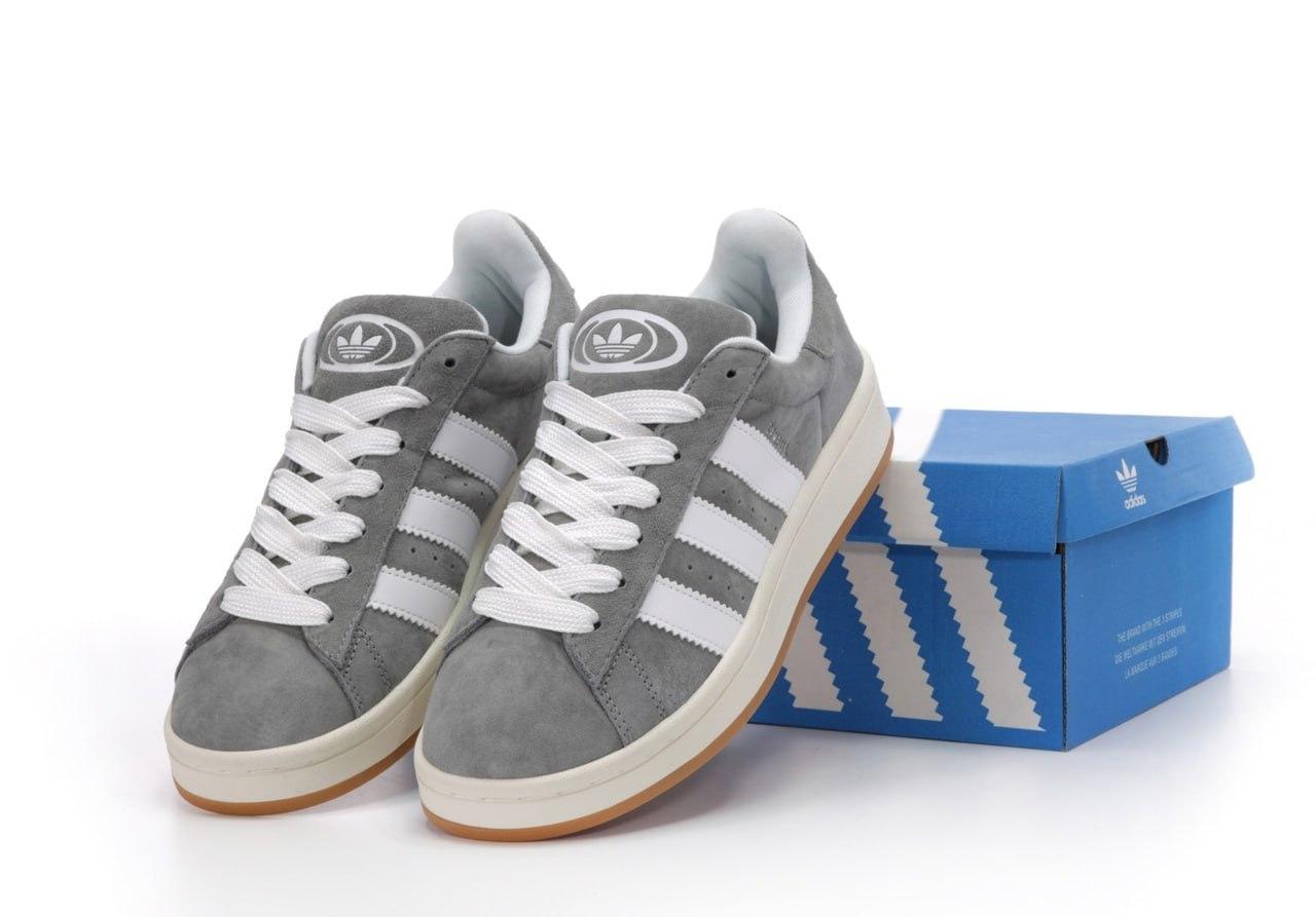Чоловічі кросівки Adidas Campus Grey (Сірі) Взуття кеди Адідас Кампус натуральний замш В'єтнам