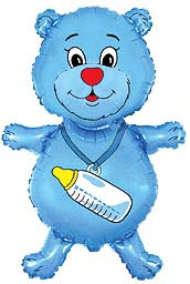 Кулька "Голубий ведмедик з соскою" на виписку із пологового будинку