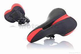 Сідло вело спортивне з вентиляцією, чорно-червоне #SD-7100