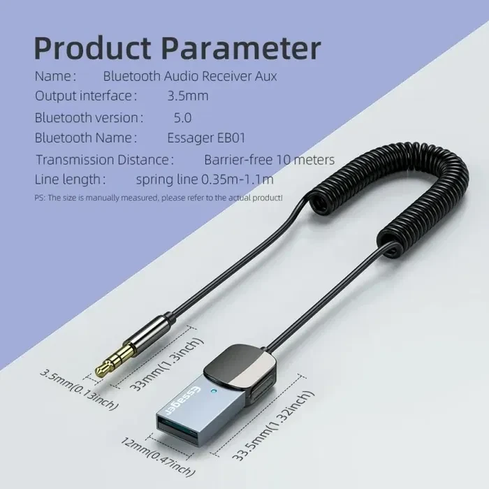 Блютуз адаптер в авто Bluetooth 5.0 & AUX 3.5mm / FM модулятор / Аудио ...