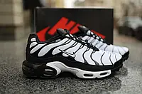 Мужские кроссовки Nike Air Max Plus TN White Black Mens Обувь Найк Аир Макс ТН Плюс белые с черным