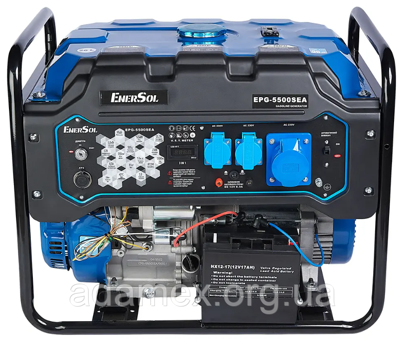 Генератор бензиновий EnerSol EPG-5500SEA 5.0/5.5 кВт з електрозапуском, адаптований під АТС