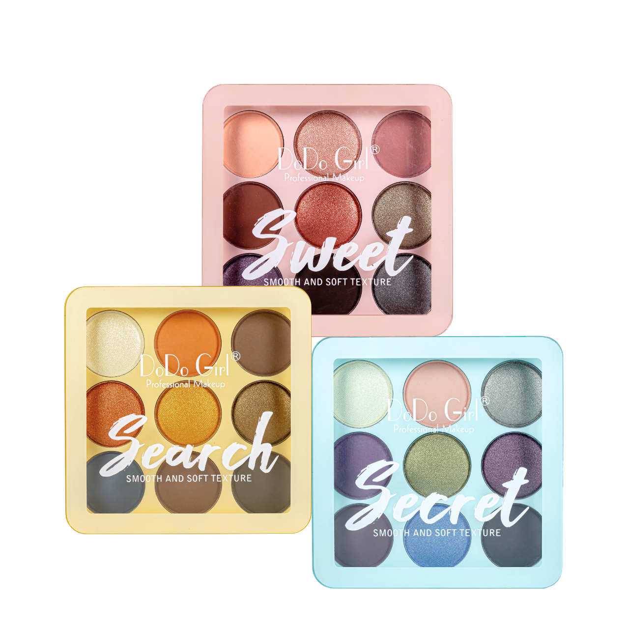 Набір палітр тіней для повік DoDo Girl Eyeshadow 9 відтінків, 3 шт в асортименті (D3202), фото 1