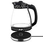 Електрочайник скляний RAF R.7908 Чорний 2000W, фото 2