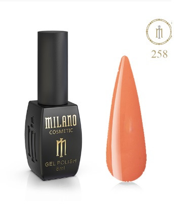 ГЕЛЬ ЛАК MILANO 8 МЛ № 258 гелевий лак для манікюру для LED лампи красивий манікюр, фото 1