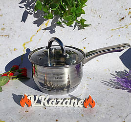 Сотейник ківш із неіржавкої сталі з кришкою 2.1 л Maestro MR-3513-16S Ківш неіржавка індукційне дно