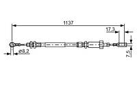 Трос ручного гальма СПЕРЕДУ FIAT; PEUGEOT; CITROEN DUCATO 10 2.8 TD EGR 10.1997 - 03.2002; BOXER 1 987 482 046