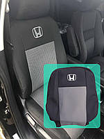 Автонакидки для Авточехлы Honda FR-V 6 мест с 2004-09 для кресел черно-серые, чехлы на сиденья автоткань