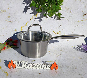 Сотейник ківш із неіржавкої сталі з кришкою 1.25 л Maestro MR-3505-16S Ківш неіржавка індукційне дно