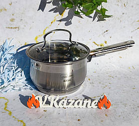 Сотейник ківш із неіржавкої сталі з кришкою 2.1 л Maestro MR-3512-16S Ківш неіржавка індукційне дно