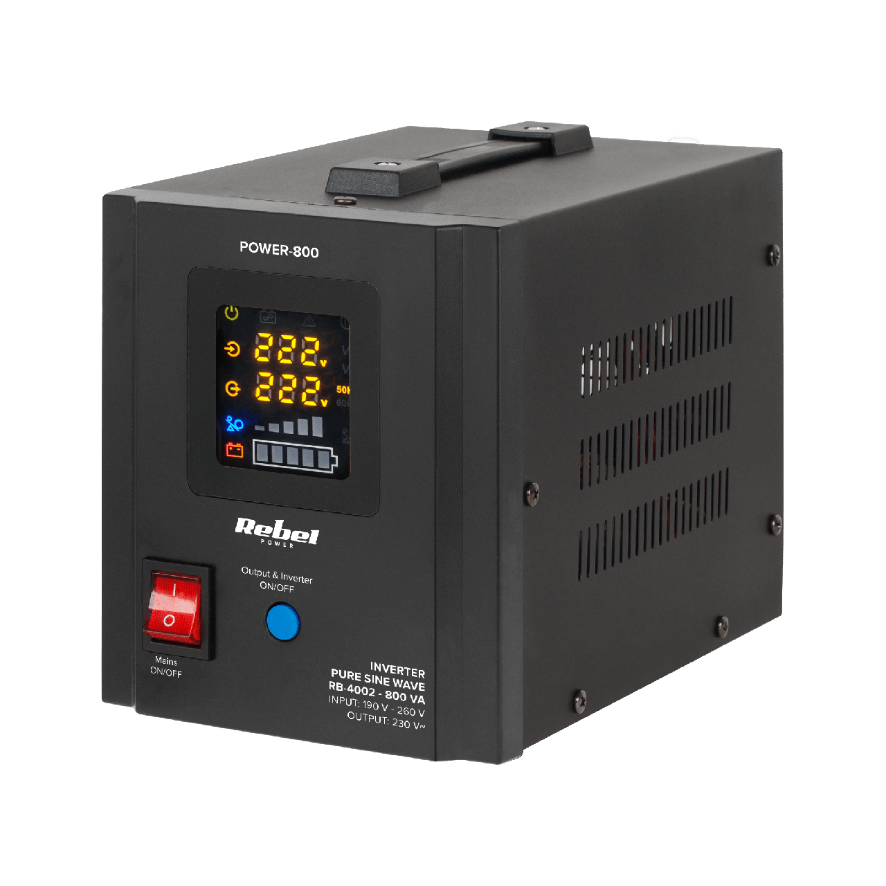 ДБЖ Перетворювач напруги Rebel POWER-800 12/230V (500/800W)