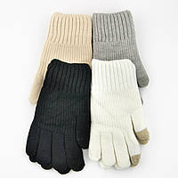 Оптом подростковые перчатки зимние с шерстяной подкладкой и сенсорными пальцами (арт. 23-5-69)