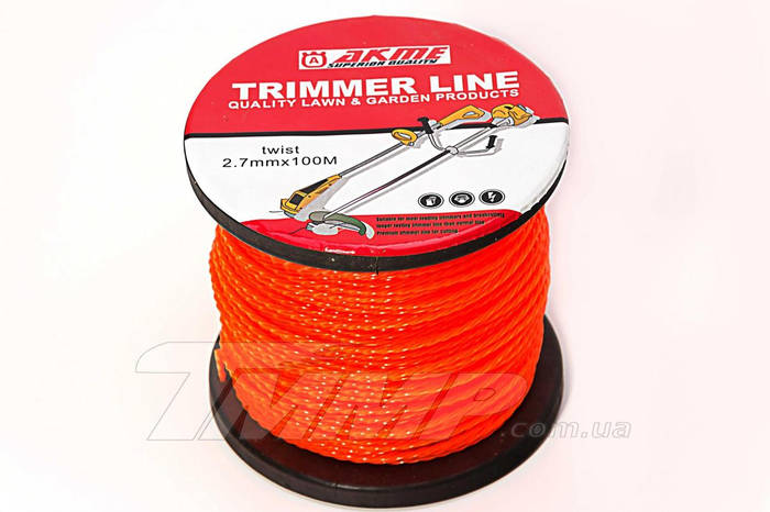 Леска мотокосы, тримера, бензокосы диаметр-2,7мм. 100 метров плетёнка ...