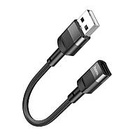 Кабель адаптер USB male to Type-C female 0.1m Hoco U107