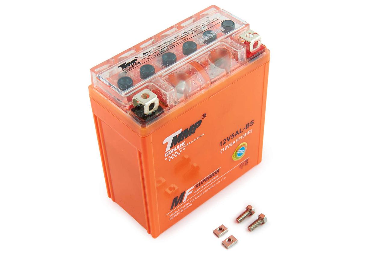 Аккумулятор 12v 5а гелевый высокий 119x60x128, оранжевый - фото 1 - id-p1688353520