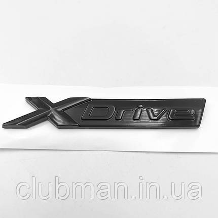 Емблема (наклейка, шильдик) XDrive BMW (БМВ) Чорно-чорний Стікер (9,5 x 1.5 см), фото 1