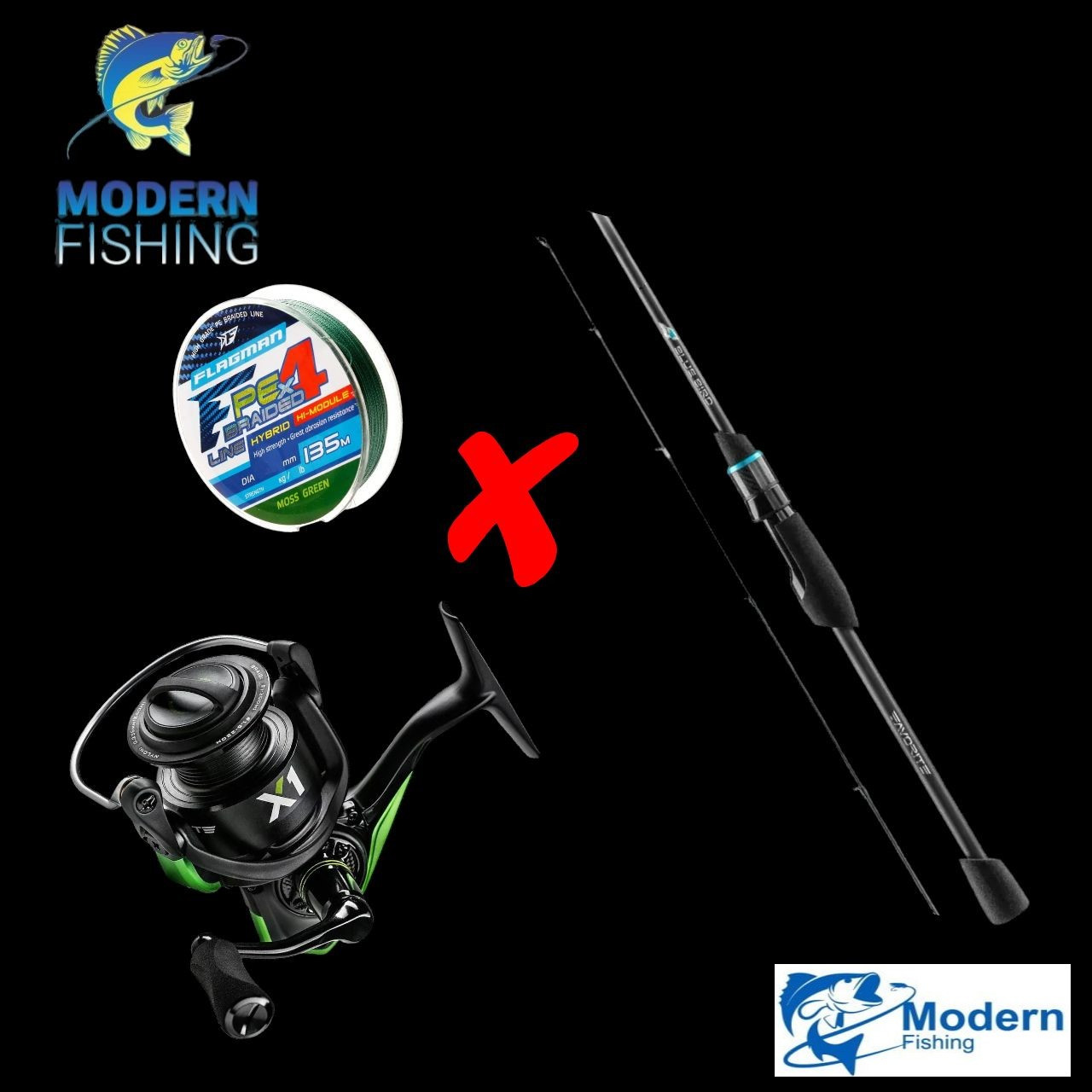 Набір на хижака.СПИННІНГ FAVORITE 2.19 м.КОТУШКА X1 4000S.ШНУР FLAGMAN 135 м, фото 1