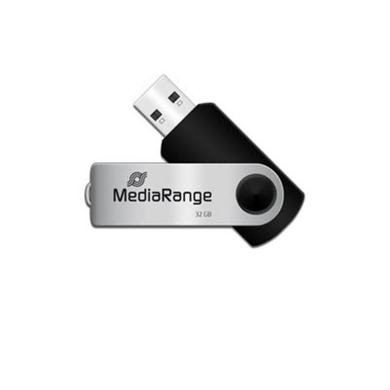 USB Флеш-накопичувач 32 GB Type-C MediaRange Black/Silver (MR911), фото 1