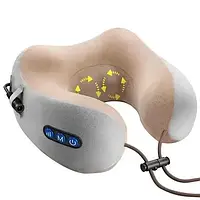 Массажная подушка с вибрацией и функцией памяти Бежевый U-Shaped Massage Pillow
