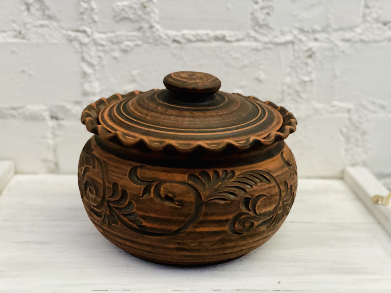 Вареничниця гончарна мала 3л з червоної глини