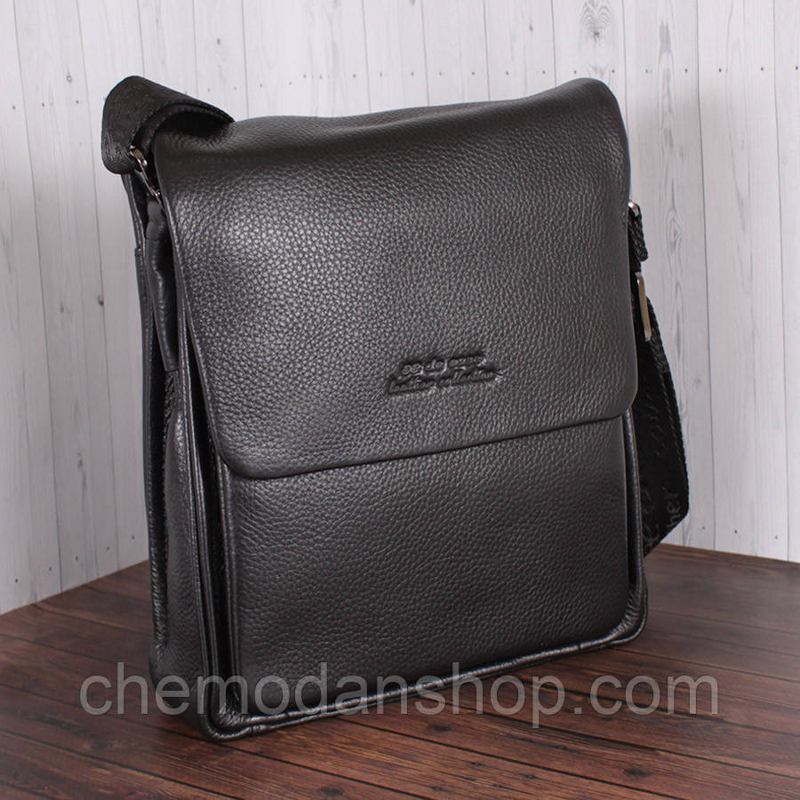 Барсетка з натуральної шкіри de sse LC45680X-1 Чорна