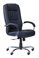 Крісло офісне для керівників і працівників Marselle-Ch хром НВ колір екошкіри Чорний механізм Anifix AMF