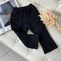 Утеплені джинси для дівчинки на флісі Чорні 506 21, YMBZ, Черный, Для девочек, Осень Зима, 10, 6 лет