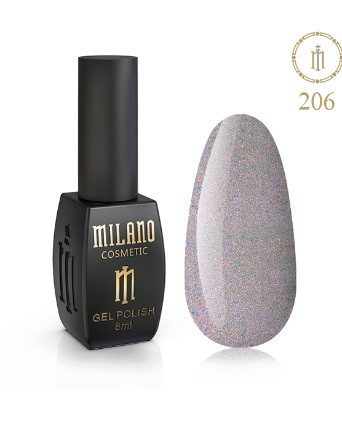 ГЕЛЬ ЛАК MILANO 8 МЛ № 206 гелевий лак для манікюру для LED лампи красивий манікюр, фото 1