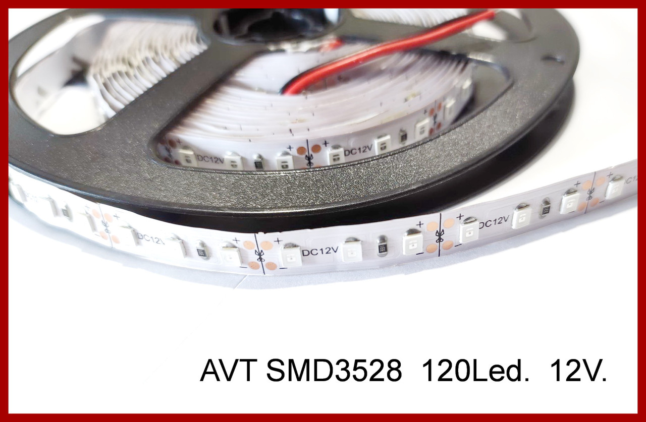 Світлодіодна стрічка AVR SMD2835, 120 Led, червона.