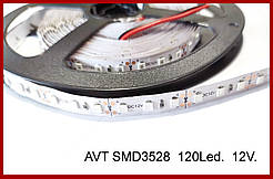 Світлодіодна стрічка AVR SMD2835, 120 Led, червона.