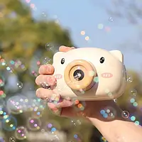 Детский генератор для мыльных пузырей Bubble Camera Свинка, Мыльные пузыри Bubble Camera Бежевый