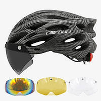 Велосипедный шлем Cairbull 57332 с 4 магнитными визорами | козырьком | габаритным фонарем