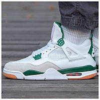 Мужские / женские кроссовки Nike Air Jordan 4 Retro SB Pine Green, унисекс белые кожаные найк аир джордан 4