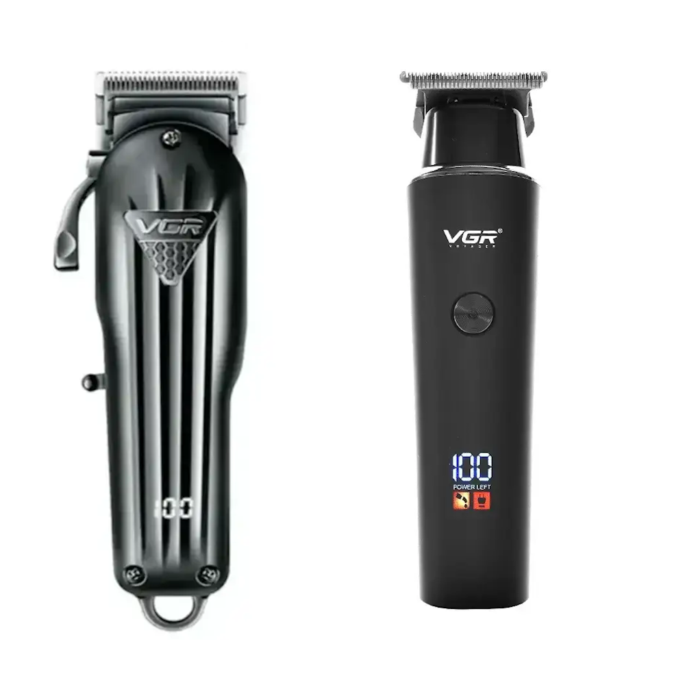 Комбо-набір для стрижки машинка і тример VGR Premium Matte Black, (V-282-BL+V-937-M-BL)