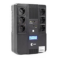 ИБП (UPS) Источник бесперебойного питания QUBE AIO 850 (QBAIO850) 850VA/480W LCD, 6 x Schuko, RJ-45, USB