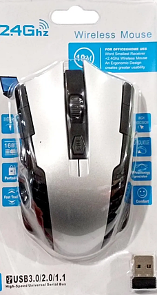 Бездротова мишка Wireless Mouse G-698 1600DPI 2.4GHz Silver, фото 2