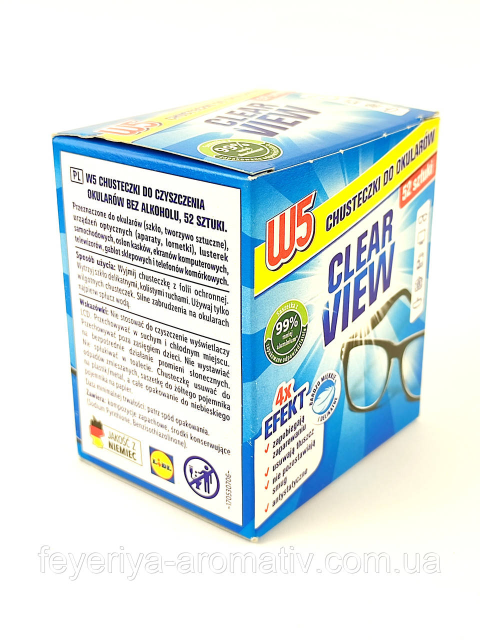 Салфетки для очков и сенсорных экранов W5 52 шт Германия (ID#1970706090 ...