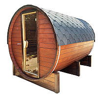 Деревянная мобильная баня бочка "Бакай" 3 м (з котлом на дровах) | Мобильные готовые бани | Бани и сауны