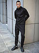 Спортивний костюм чоловічий замшевий чорний весна-осінь кофта з капюшоном Розміри: S, M, L, XL, фото 5