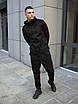 Спортивний костюм чоловічий замшевий чорний весна-осінь кофта з капюшоном Розміри: S, M, L, XL, фото 6