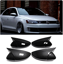 Накладки на дзеркала VW (Фольцваген) Passat B7/CC, Beetle, Jetta 6, Scirocco, EOS Чорний Карбон (стиль GTI), фото 2