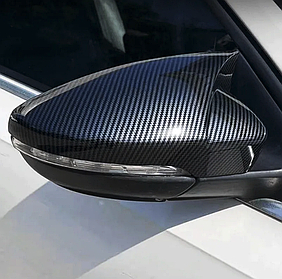 Накладки на дзеркала VW (Фольцваген) Passat B7/CC, Beetle, Jetta 6, Scirocco, EOS Чорний Карбон (стиль GTI)