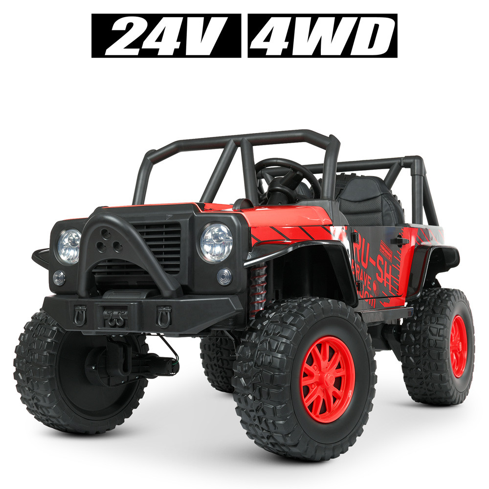 Електричний дитячий Джип M 4878EBLR-3 (24 V) 4 мотори 50 W, музика, світло, MP3, USB, TF, EVA