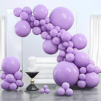 Пастельно-фіолетові повітряні кульки PartyWoo, 100 шт. Блідо-лавандові повітряні кульки , упаковка