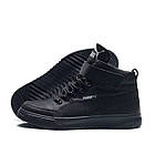 Шкіряні чоловічі теплі зимові черевики з натуральним хутром Puma Black чорні чоловіче комфортне зимове взуття з натуральної шкіри, фото 4