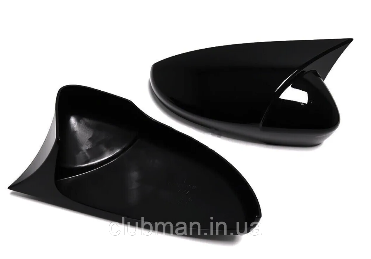 Накладки на дзеркала VW (Фольцваген) Passat B7/CC, Beetle, Jetta 6, Scirocco, EOS Чорний Глянець (стиль GTI)