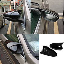 Накладки на дзеркала VW (Фольцваген) Passat B7/CC, Beetle, Jetta 6, Scirocco, EOS Чорний Глянець (стиль GTI), фото 3