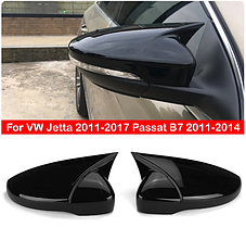 Накладки на дзеркала VW (Фольцваген) Passat B7/CC, Beetle, Jetta 6, Scirocco, EOS Чорний Глянець (стиль GTI), фото 2