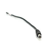 Разъем питания DC-M (D 5,5x2,1мм) => кабель длиной 25см  black, Black plug  OEM Q100