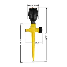 Садовий спринклер, Зрошувач з обертанням на 360°, Розпилювач дощ для саду, Система поливання для газону, фото 4